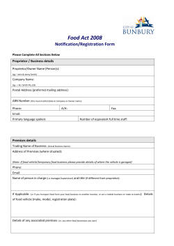 Food Act 2008 Notification/Registration Form