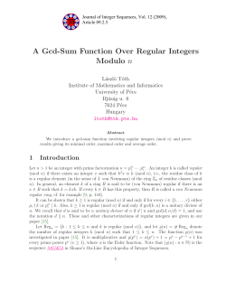 A Gcd-Sum Function Over Regular Integers Modulo n