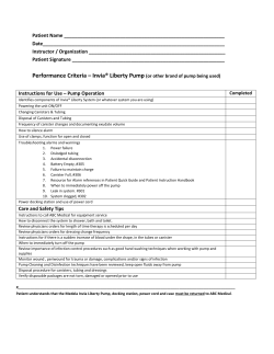 Performance Criteria &ndash; Invia&reg; Liberty Pump (or other brand of pump