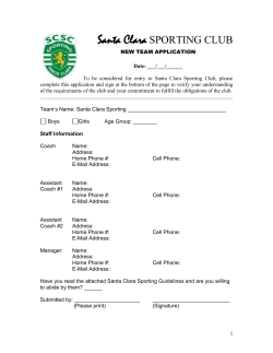 New Team Application Form - Santa Clara Sporting Club