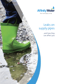 Leaks on supply pipes