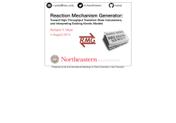 RMG at the Flame Chemistry Workshop 2014