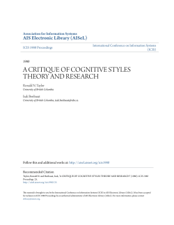 a critique of cognitive styles theory and research