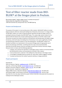Test of filter reactor made from BIO