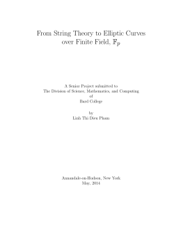 From String Theory to Elliptic Curves over Finite Field, Fp F p