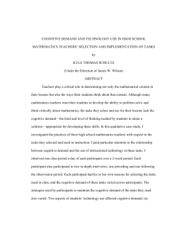 cognitive demand and technology use in high school mathematics