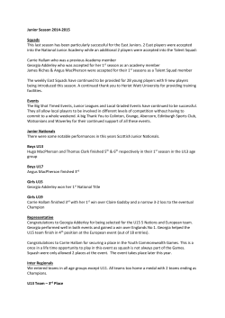 Junior Season 2014-2015 Squads This last season has been