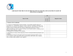 Checklist for The State of Preparation of The Health Facilities in light