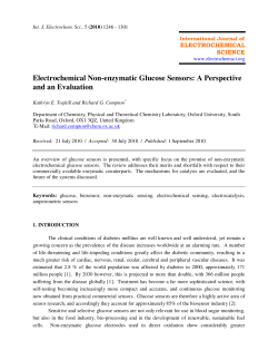 Electrochemical Non-enzymatic Glucose Sensors