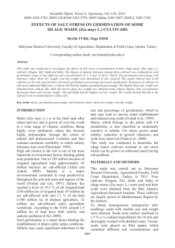 EFFECTS OF SALT STRESS ON GERMINATION OF SOME SILAGE