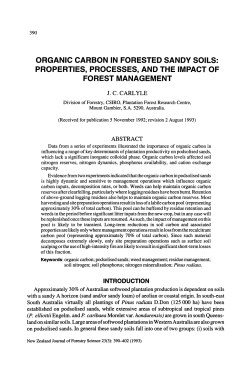 organic carbon in forested sandy soils: properties, processes