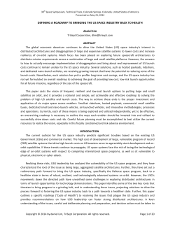 DEFINING A ROADMAP TO BRINGING THE US SPACE INDUSTRY