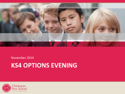 Ks4 Options evening - Chichester Free School