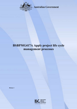 BSBPMG417A Apply project life cycle management processes
