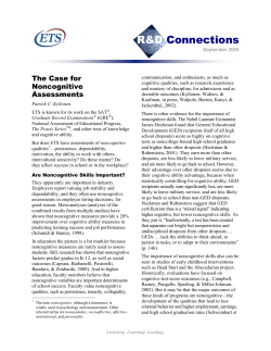 The Case for Noncognitive Assessments