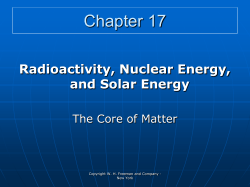 Radioactivity, Nuclear Energy, and Solar Energy