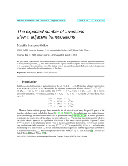 The expected number of inversions after n adjacent transpositions