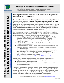 Municipal Services: New Product Approval Process