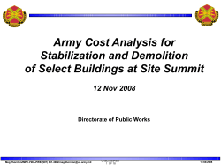 Downloadable Army Cost Analysis, Demolition vs
