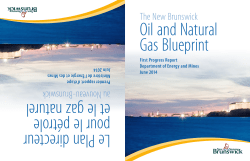 The New Brunswick Oil and Natural Gas Blueprint, First