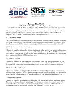 Sample Marketing Plan - Wisconsin Small Business Development