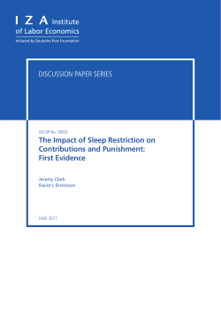 The Impact of Sleep Restriction on Contributions and Punishment
