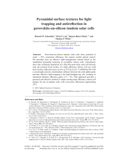Pyramidal surface textures for light trapping and