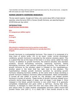 Growth hormone (GH ) - +++ Dr. Ashley Minas