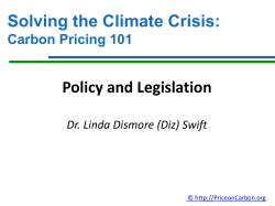 Cap and Trade - Price on Carbon