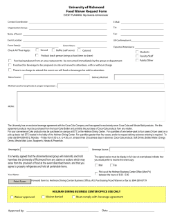 Food Waiver Request Form - University of Richmond