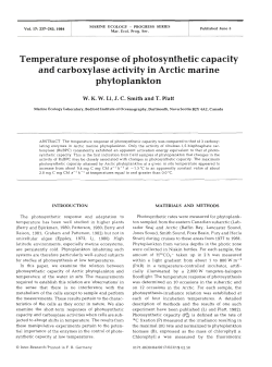 Temperature response of photosynthetic capacity