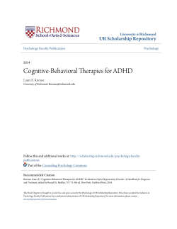 Cognitive-Behavioral Therapies for ADHD