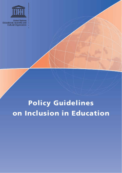 Policy guidelines on inclusion in education