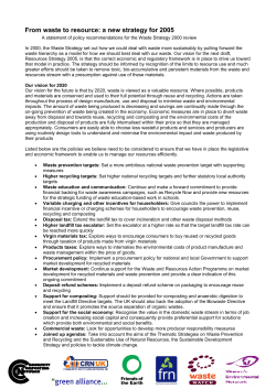 From waste to resource: a new strategy for 2005