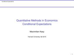 Quantitative Methods in Economics Conditional Expectations