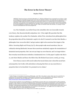 The Error in the Error Theory