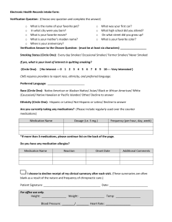 Electronic Health Records intake form: Verification Question