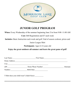 Registration - Morrison Lake Golf Club