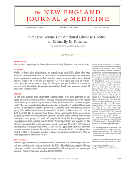 Intensive versus Conventional Glucose Control in Critically Ill Patients