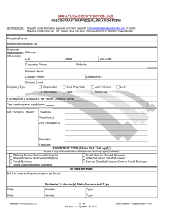 Subcontractor Prequalification Form