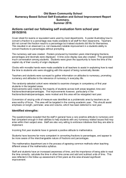 Numeracy Report-Summer 2016