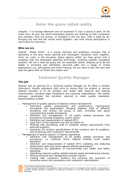 Enter the game called reality Technical Quality Manager