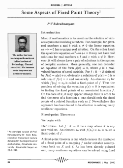 Some Aspects of Fixed Point Theory!
