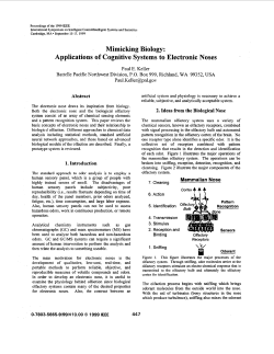 applications of cognitive systems to electronic noses
