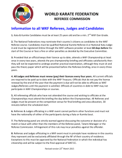 Info to all WKF Referees - World Karate Federation