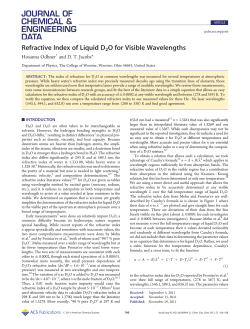Refractive Index of Liquid D2O for Visible Wavelengths