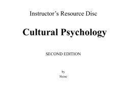 Cultural Psychology