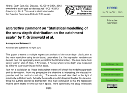 Interactive comment on &ldquo;Statistical modelling of the snow depth
