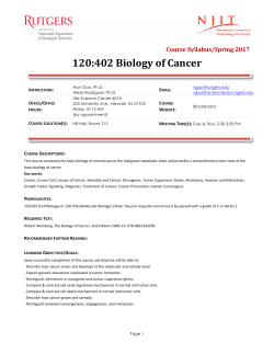 120:402 Biology of Cancer