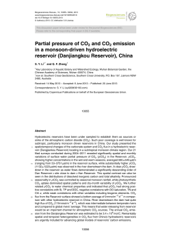 Partial pressure of CO2 and CO2 emission in a